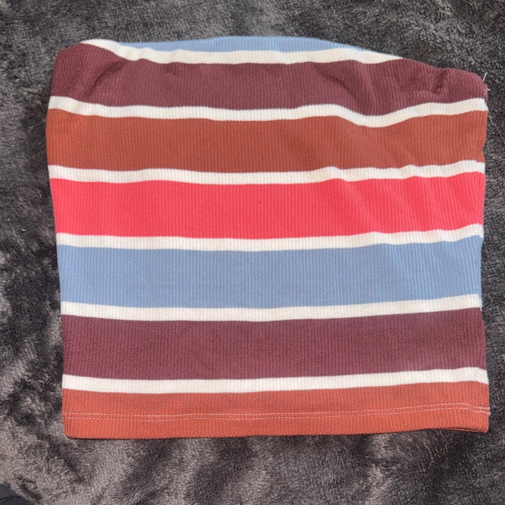American Eagle Ribbed Striped Tank Top in Brown, Pink, White